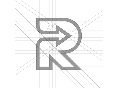 R Monogram V2 Grid daily logo challenge design graphic design logo logo design minimal design modernist design monogram r