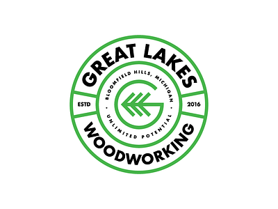 Great Lakes Wood Working Badge badge badge logo badgedesign carpenter carpentry g logo logo woodworking woodworking logo