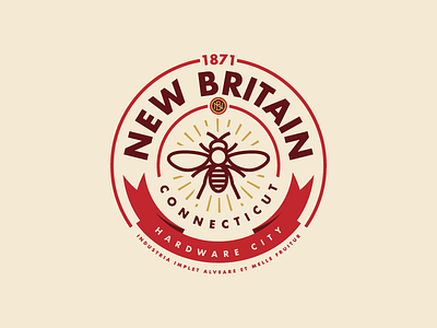 New Britain Badge badge badge logo badgedesign bee bee logo connecticut ct design graphic design logo logo design new britian