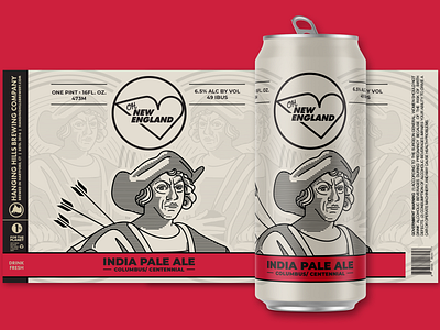 Oh, New England - Columbus ale beer beer art beer branding beer can beers can art columbus illustration illustrator ipa line art package package design package mockup packagedesign