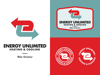 Energy Unlimited badge badge design badge hunting badge logo badgedesign branding connecticut daily logo challenge design e logo e monogram graphic design hvac identity identity design illustration logo logo design monogram type