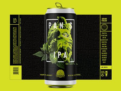 Pan's IPA badge logo badgedesign beer beer art beer branding beer label beer label design beer labels beer logo branding craft beer design digital art graphic design identity ipa logo logo design mock up package design