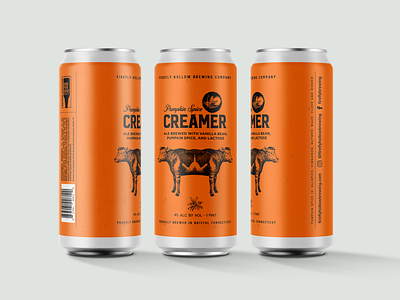 Pumpkin Creamer animal beer beer art beer branding beer can beer label branding branding design can art cow design graphic design identitydesign packaging packaging design packaging mockup packagingdesign packagingpro pumpkin beer