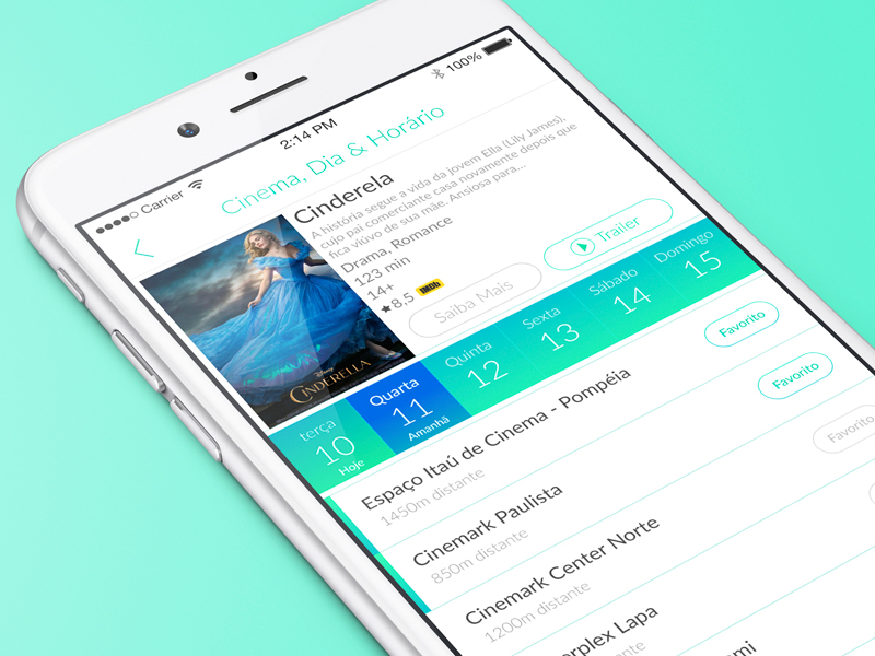 Theater Tickets App app apple application cinderella cinema ios iphone mobile movie theater ui