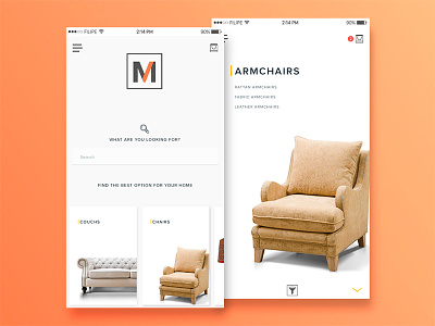Furniture Shop - Concept app apple armchair chair couchs ecommerce furniture ios iphone mobile shop sofa
