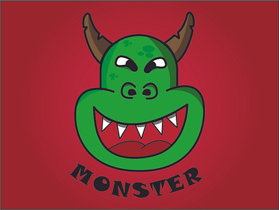 Monster logo flat illustration flatdesign illustrator logo