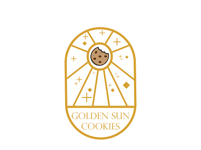 Golden sun cookies Logo illustration logo