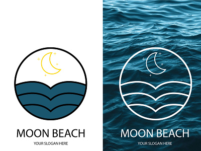 MOON BEACH LOGO illustration logo