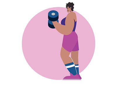 Sporty Woman 2dillustration design flat illustration flatdesign gym healthy illustration illustrator sport sporty strong vector woman