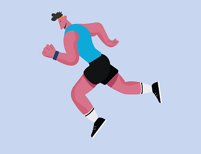 Athlete character flat illustration flatdesign illustration illustrator run running vector