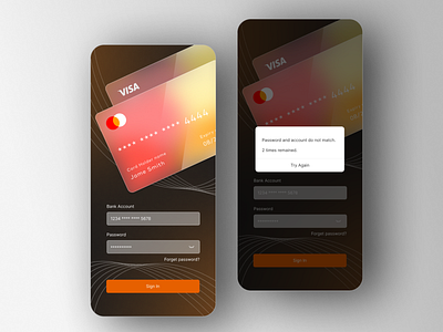 Financial app Login Page design app graphic design ui ux