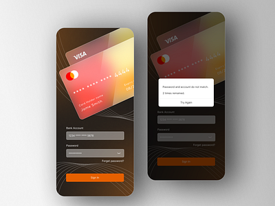 Financial app Login Page design