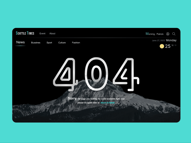 404 page for news website graphic design ui website deisgn