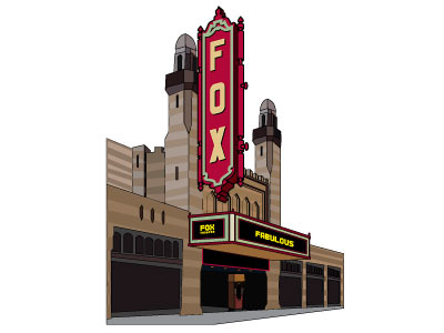 Fabulous Fox Theatre digital art famous location graphic design illustration