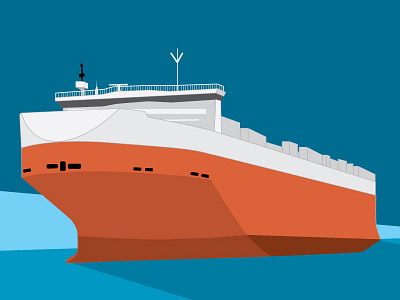 Cargo Ship Illustration cargo ocean roro ship trasporter vessel