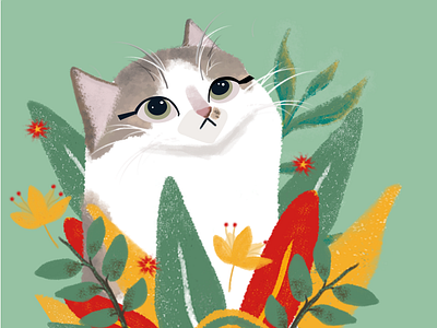 Eva android animal cat flowers illustration ios love pet photoshop web