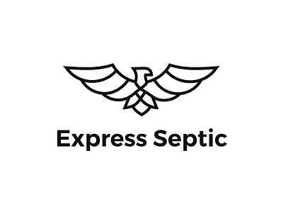 Express Septic Service branding eagle icon logo logo design logotype minimal monochrome monogram logo