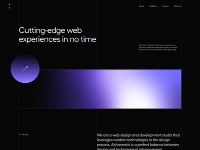 Achromatic | Web Design & Development Studio achromatic black branding graphic design hero home landing landing page layout minimalistic modern ui ux web design webflow