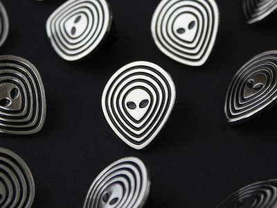 Alien Enamel Pins alien design enamel pin illustration lapel pin logo minimal pin ufo vector