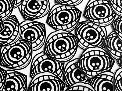 Skull Sticker Slaps blackandwhite freak illustration skull sticker stickers tattoo thicklines vector