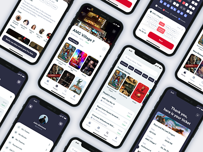 Movie ticketing app pages app design mobile ui ux