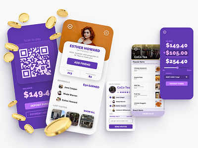 Chip Payment App app design figma flat mobile mobile app design payment reward ui uidesign uiux