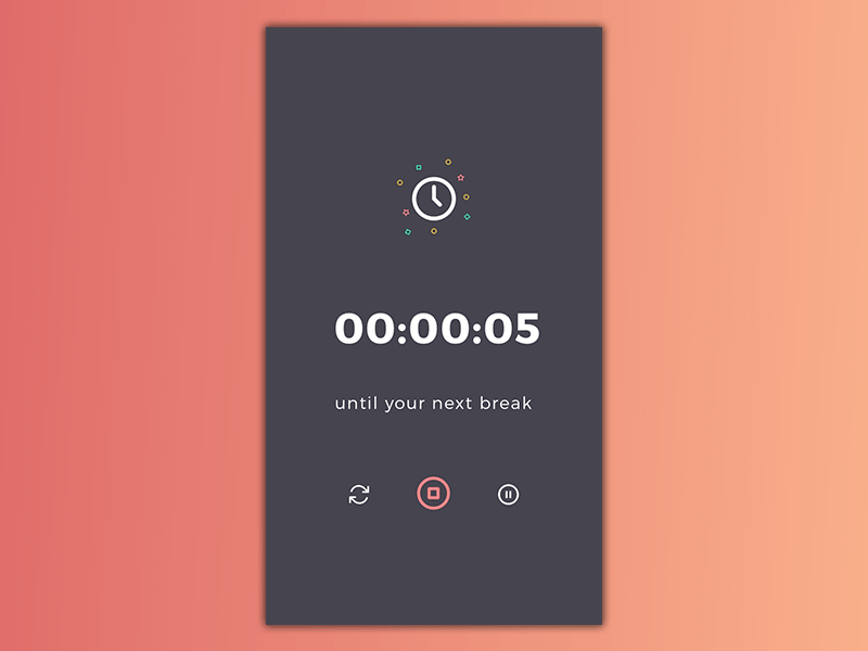 Daily UI #014: Countdown Timer app color countdown timer creative dailyui dailyui100 design minimal simple timer ui ux