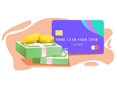 Money & Bank Card design icon illustration ui