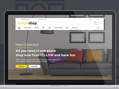 Yellow-Multi-Purpose eCommerce PSD. business clean corporate ecommerce fashion shop yellow