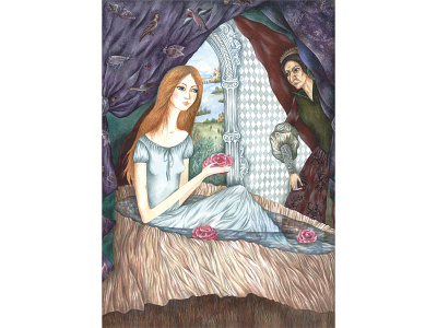 Illustration for Andersen's fairy tale andersen book art book cover book illustration books fairy tale fairytale illustration illustration art illustrator literature paintings watercolor