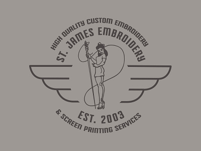 St. James Embroidery apparel branding embroidery identity logo screen printing type typography
