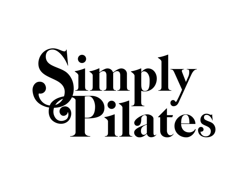 Simply Pilates lettering typography type identity branding serif caslon logo redesign logo