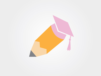 Graduate graduate icon logo pencil symbol