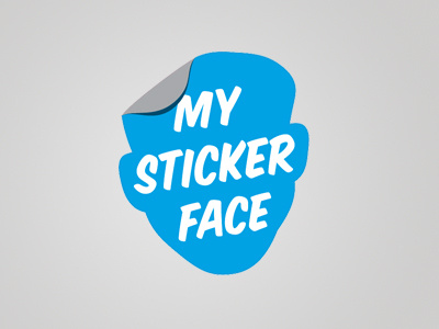 My Sticker Face blue house slant logo mystickerface rebrand stickers