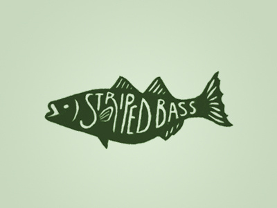 Fish fish green illustration striped bass type