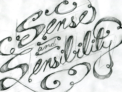 Sense and Procrastination adam trageser f ing mondays hand hand done lettering pencil script sketch swash typography
