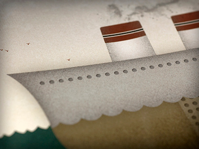 Titani-cut adam trageser band aid bandage boat halftone iceberg illustration illustrator smoke sweet texture titanic vector