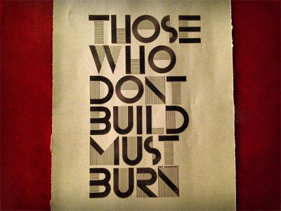 Burn 451 adam trageser art awesome block build burn deco novel old print quote ray bradbury type typography