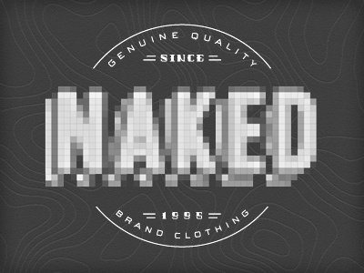 NAKED adam trageser brand censored clothing design just for fun logo mark naked pixelated