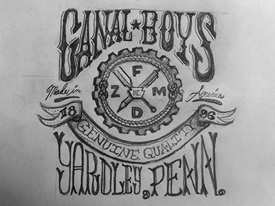 Canal Boys adam trageser america american boys custom lettering drawn fz media design inc. american gear hand hand done lettering logo old typography vintage