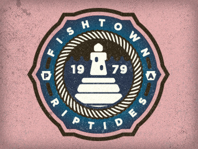 Fishtown Riptides adam trageser badge design fish fishtown lighthouse logo patch philadelphia philly pier riptides water