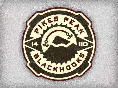 Pikes Peak Blackhooks patch climbing design mountain hook badge pikes peak logo adam trageser