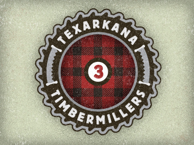 Texarkana Timbermillers 3 adam trageser arkansas badge blade design flannel logo louisiana patch plaid saw texarkana texas