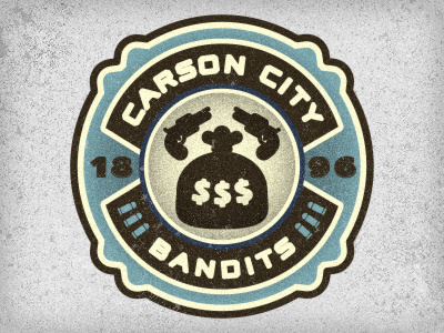 Carson City Bandits adam trageser badge bandits carson city design icon logo money patch revolver wild west