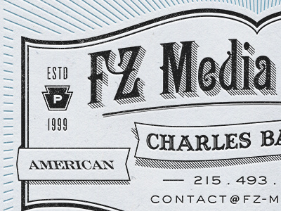 Fz Letterpress adam trageser american business business card card engraving lettering letterpress ligature line old old school pa pennsylvania philadelphia philly quality ribbon typography