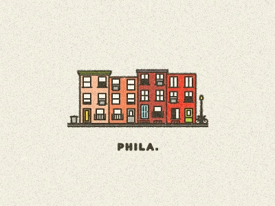 Phila. adam trageser bike buildings city classic flat grain home house houses illustration jawn landscape line pa pennsylvania phila philadelphia philly phl row rowhome simple small stroke style texture type vector