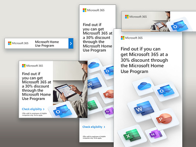 Microsoft 365 ad banners branding concepts design graphic design typography