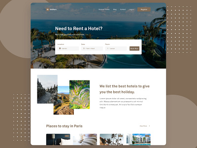 Hotel Rent - Website Design hotel hotel rent minimal rent website ui ui design uiux uxdesign webdesign website