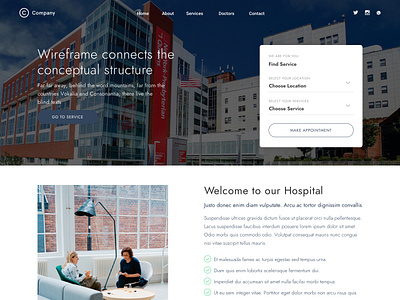 Hospital Web Site UI Design design ui website