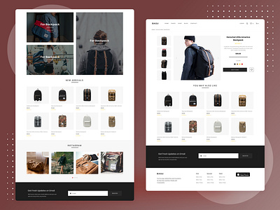 Bagu E-Commerce Home and Product Detail Page commerce design ecommerce product detail shopping ui ux website wocommerce